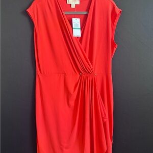 Michael Kors Grenadine Faux-Wrap Sheath Dress sz large